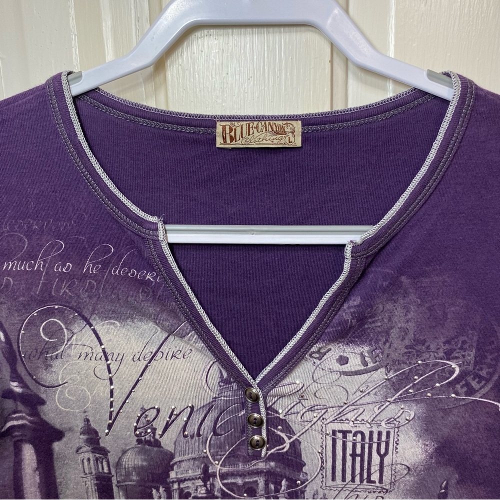 BLUE CANYON | Blue Canyon Clothing Purple Venice Italy Graphic T-shirt - Picture 4 of 11